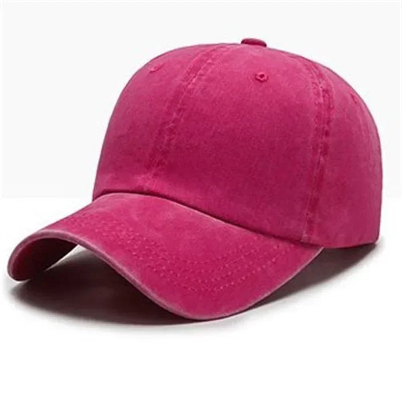 Arthmix Solid Washed Denim Baseball Cap Unisex Cotton Sunshade Hat