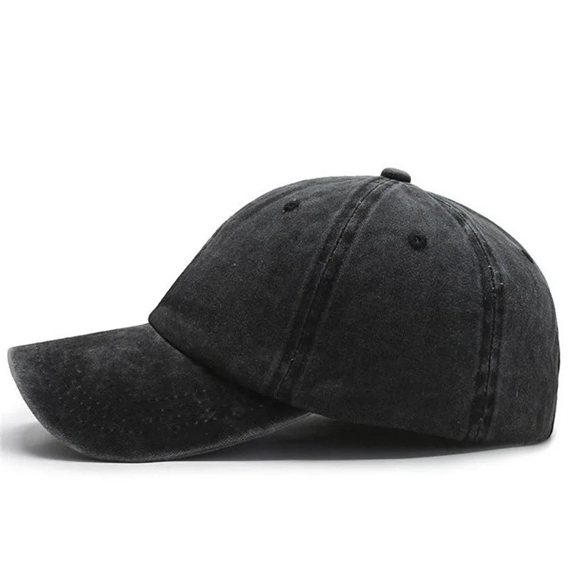 Arthmix Solid Washed Denim Baseball Cap Unisex Cotton Sunshade Hat