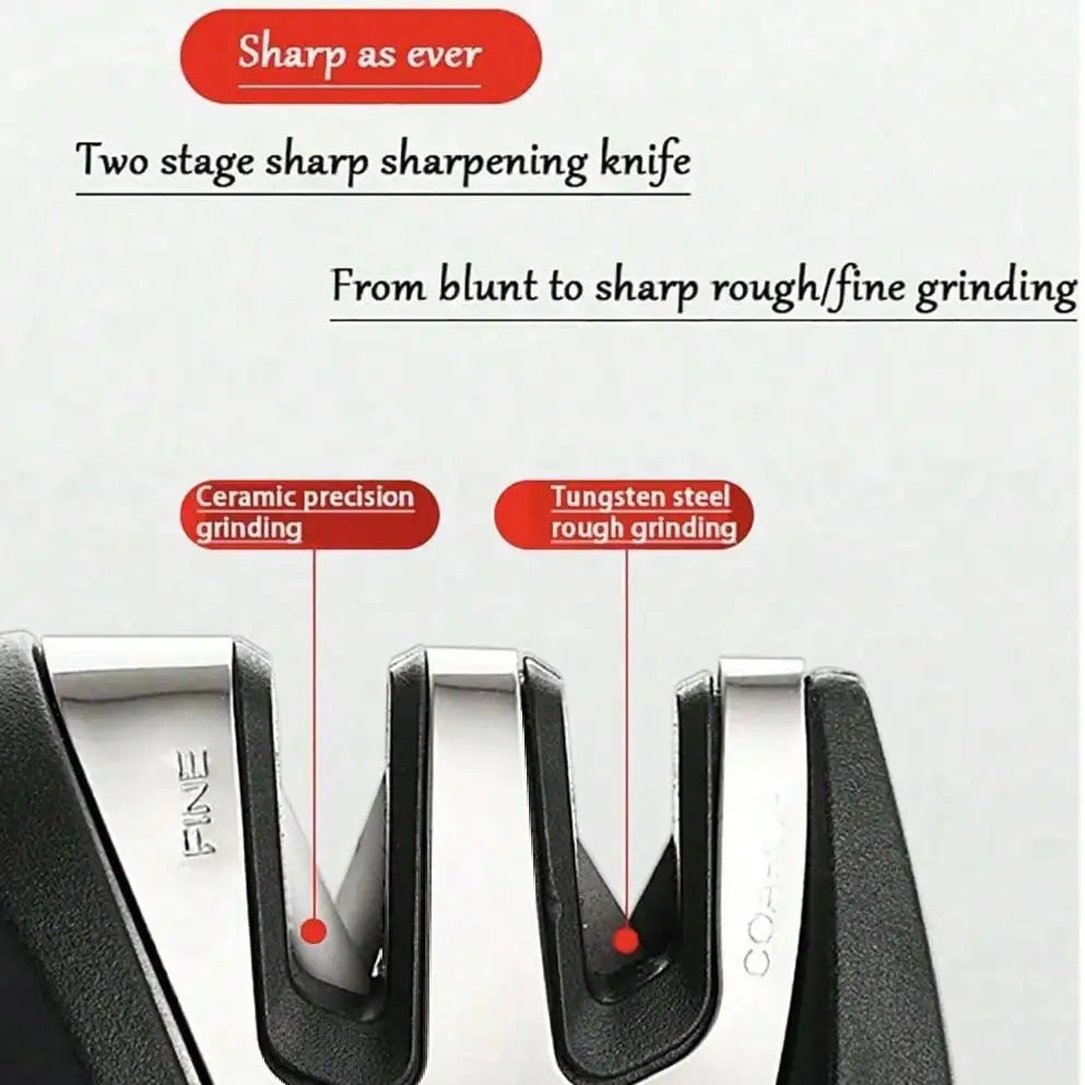 3-Stage Knife Sharpener, Multi-Function, Non-Slip Base, Portable Kitchen Gadget