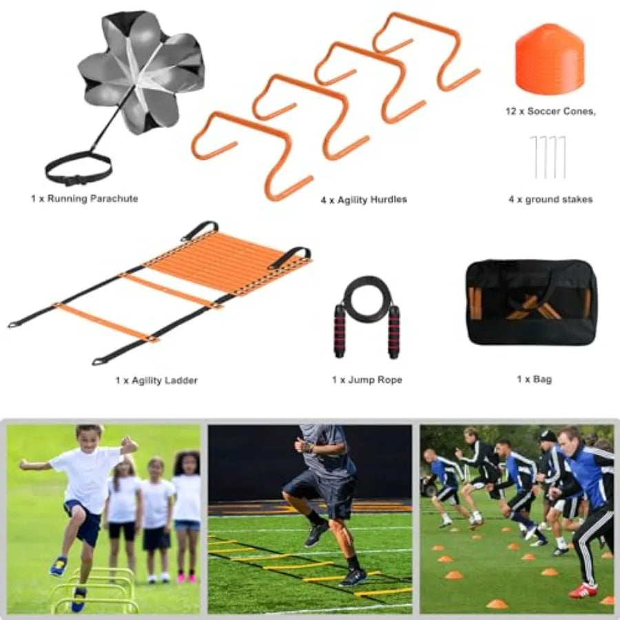 Agility Ladder Set For Speed Training With Cones Jump Rope