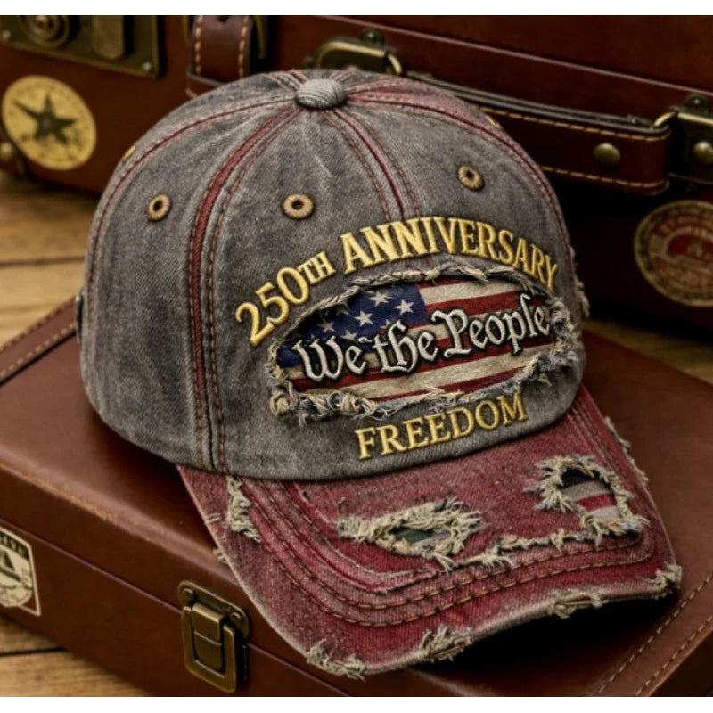 Breathable Patriotic Baseball Cap US Anniversary Tribute Hat Washed