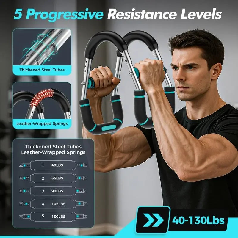 Adjustable Power Twister Bar Arm Trainer, Chest & Arm Strength Training Equipment for Men, Portable Upper Body Workout Tool for Home Gym Fitness Summervibes summerwins