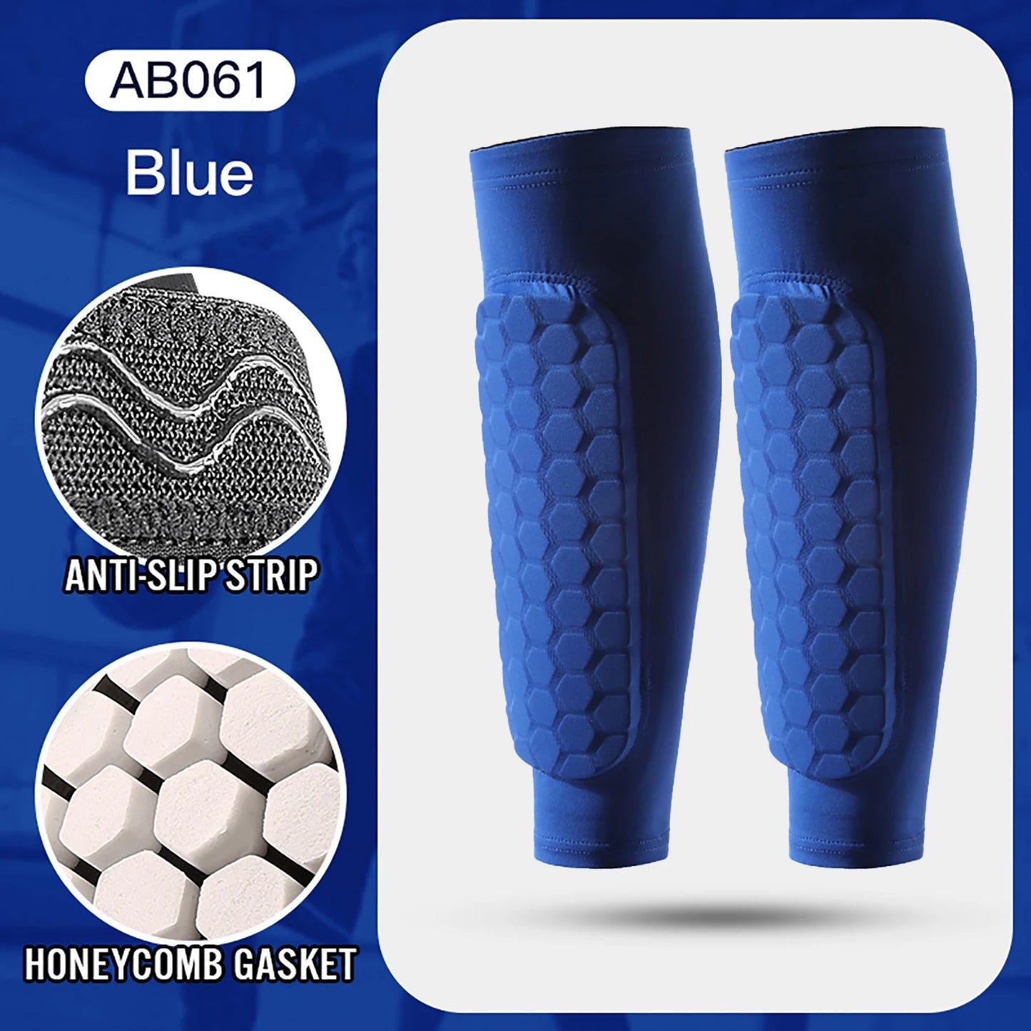 1Pcs Football Shin Guard Socks Sleeves with Foam,Calf Compression Sleeve Honeycomb Pads,Sports Legging & Soccer Equipment