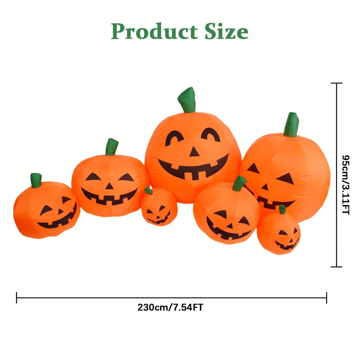 Halloween Inflatable Pumpkin Patch Decoration With Bright LED Lights