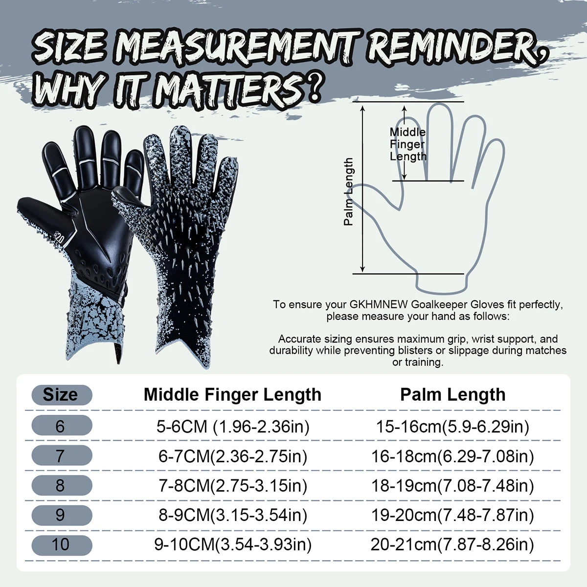 Soccer Goalie Goalkeeper Gloves for Youth & Adult, Enhanced Latex Palm Grip,Suitable for Game & Training
