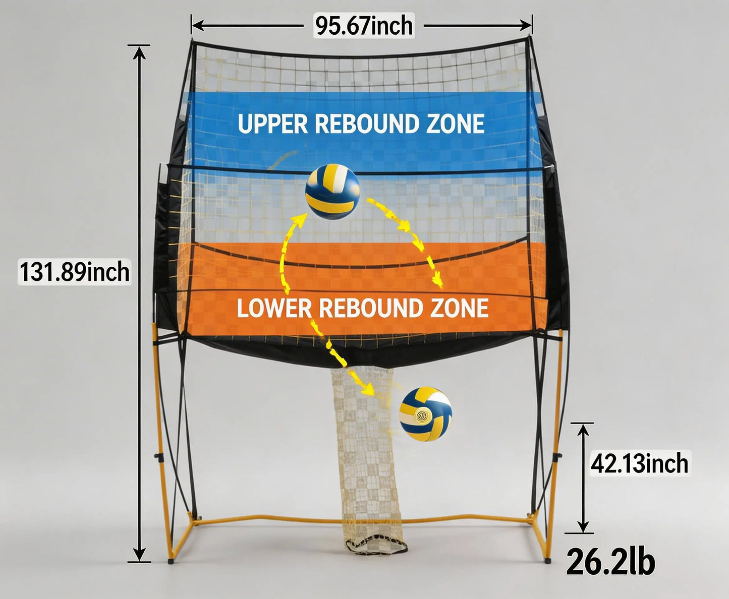 Adjustable Volleyball Training Net System Sturdy Portable Easy Setup Equipment For Indoor Outdoor Skill Practice Improve Serving Spiking And Blocking Adjustable Heights For All Levels