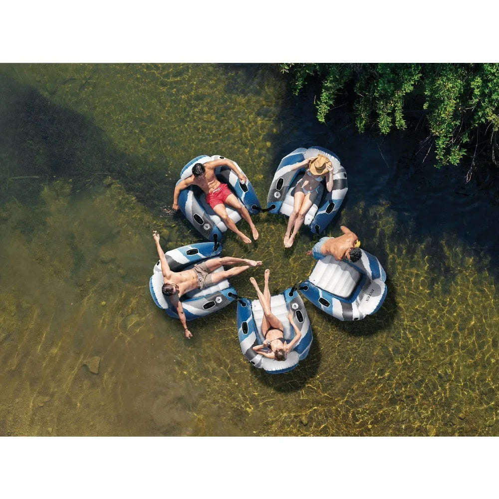 Intex River Run Lounge - Inflatable Floating Water Seat with Quick Connects - River Lake Pool