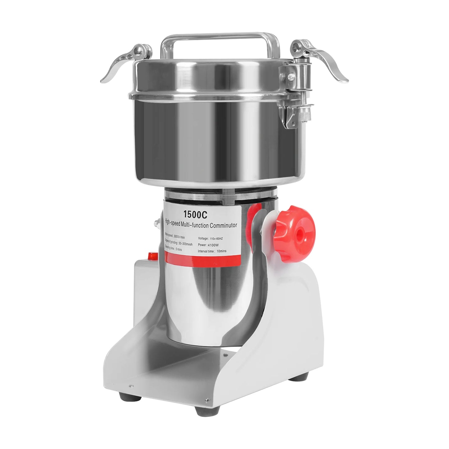 4100W Electric Grain Mill Grain Grinder, 1500g Electric Corn Grinding Machine, High Speed 30000r/min Beans, Rice, Cereals