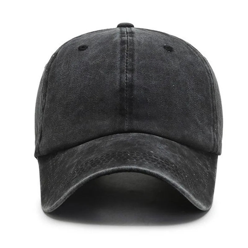Arthmix Solid Washed Denim Baseball Cap Unisex Cotton Sunshade Hat