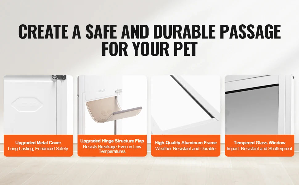 Dog Door For Sliding Glass Door Aluminum Frame Durable Pet