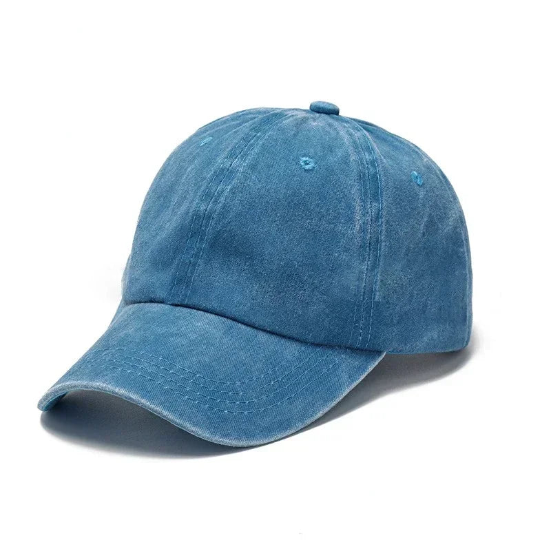 Arthmix Solid Washed Denim Baseball Cap Unisex Cotton Sunshade Hat