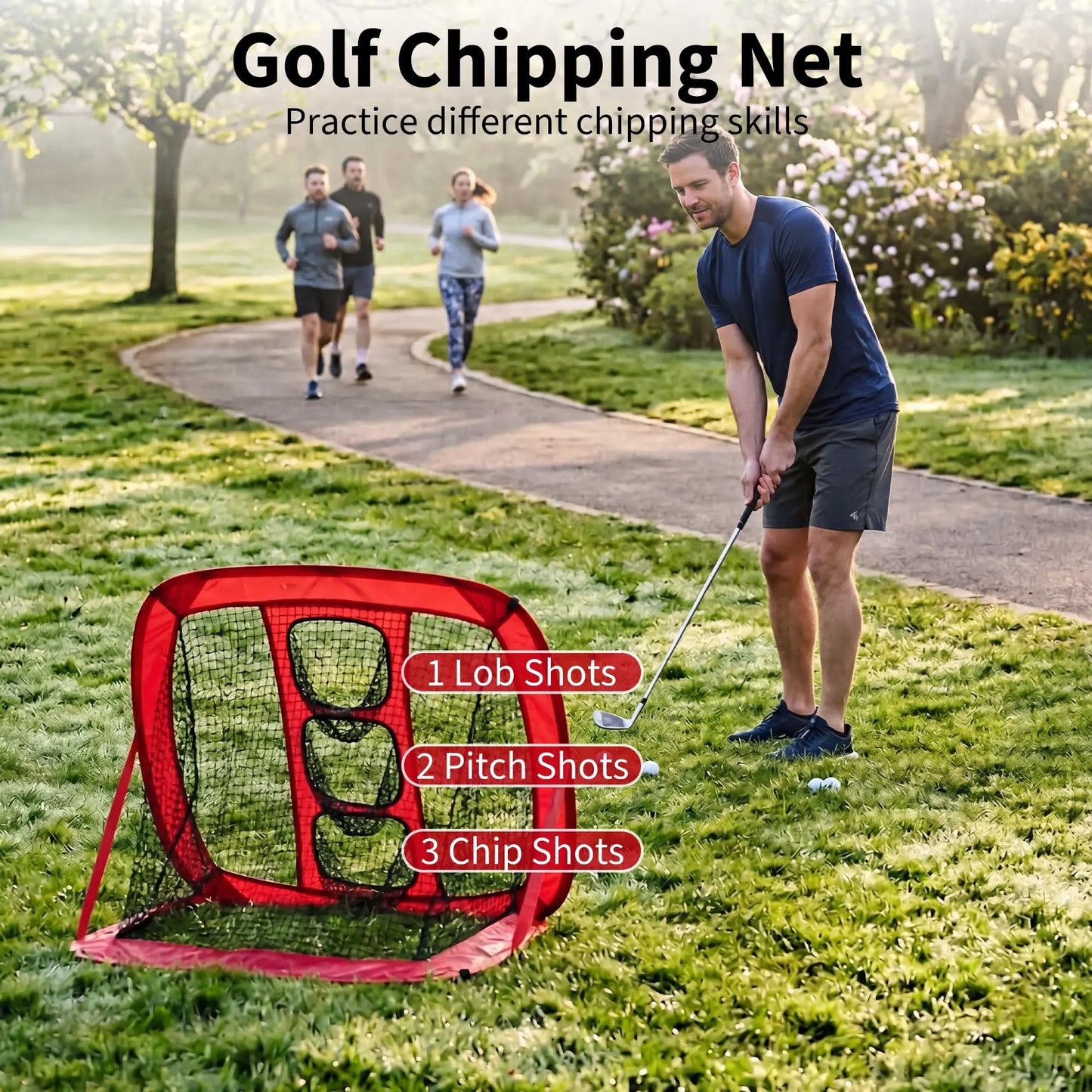 10x7ft Golf Net, Durable 5-Layer Golf Practice Net with Chipping Goal, Upgraded Poles, Mat, Balls, Tees & Carry Bag, Golf Hitting Net for Backyard Driving Real Golf Balls, Indoor Outdoor Golf Nets
