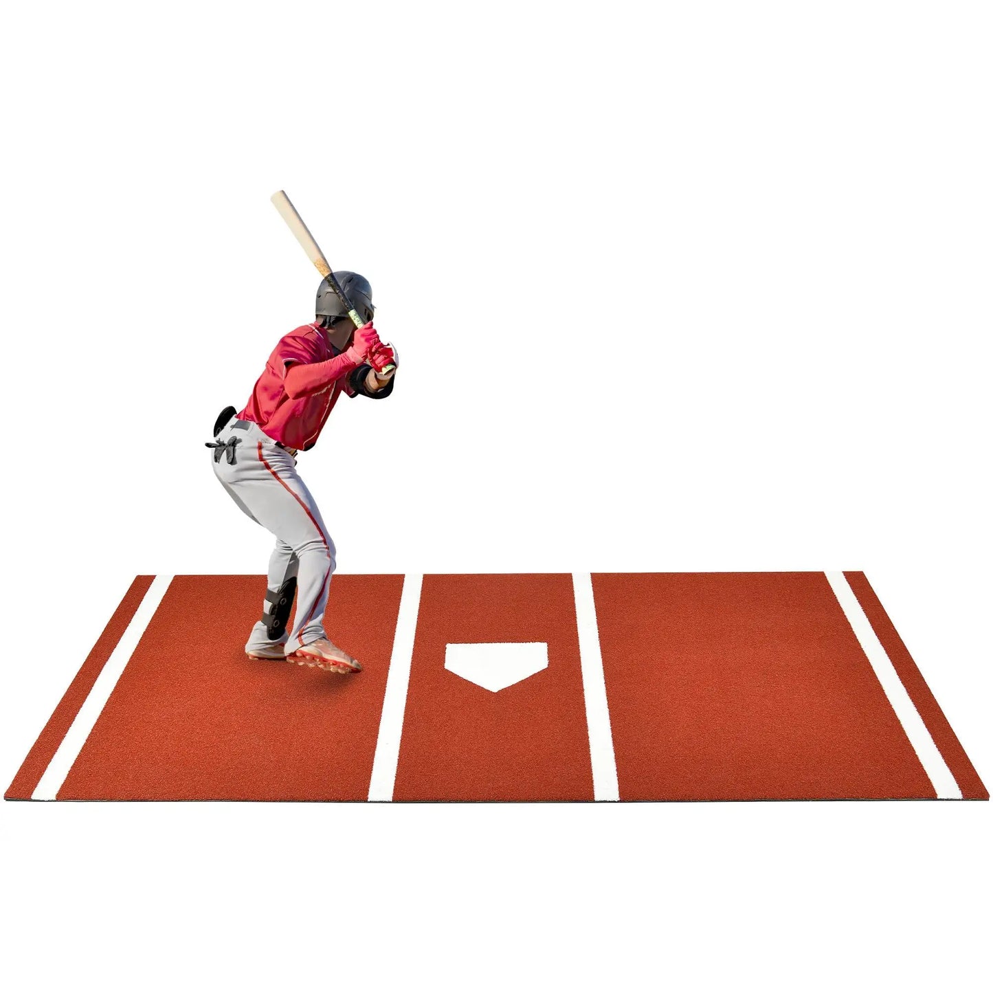 Portable 10x3.8ft Baseball Softball Batting Mat with Home Plate Non-slip Rubber Bottom Indoor/Outdoor