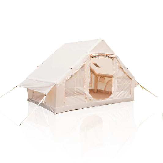 Inflatable Camping Tent With Chimney Window For Glamping Waterproof Windproof