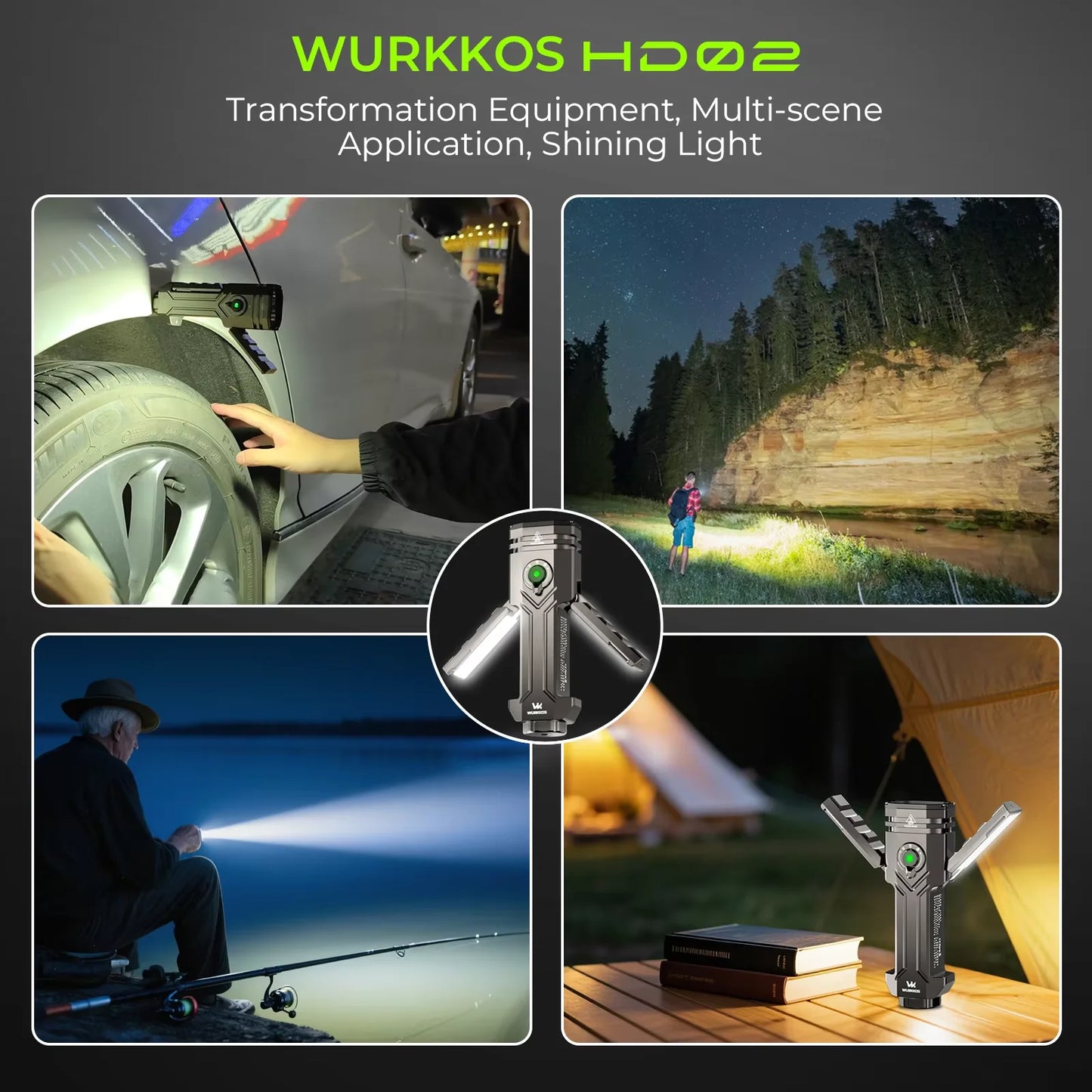 Wurkkos HD02 LED Camping Lamp Portable Searchlight 3200 Lumens