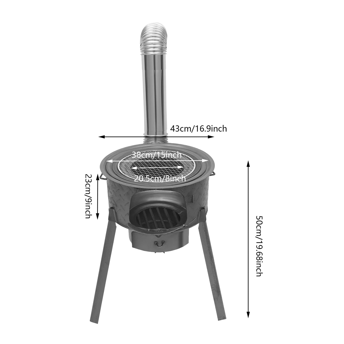 Portable Camping Wood Stove for Indoor Outdoor Cooking and Heating