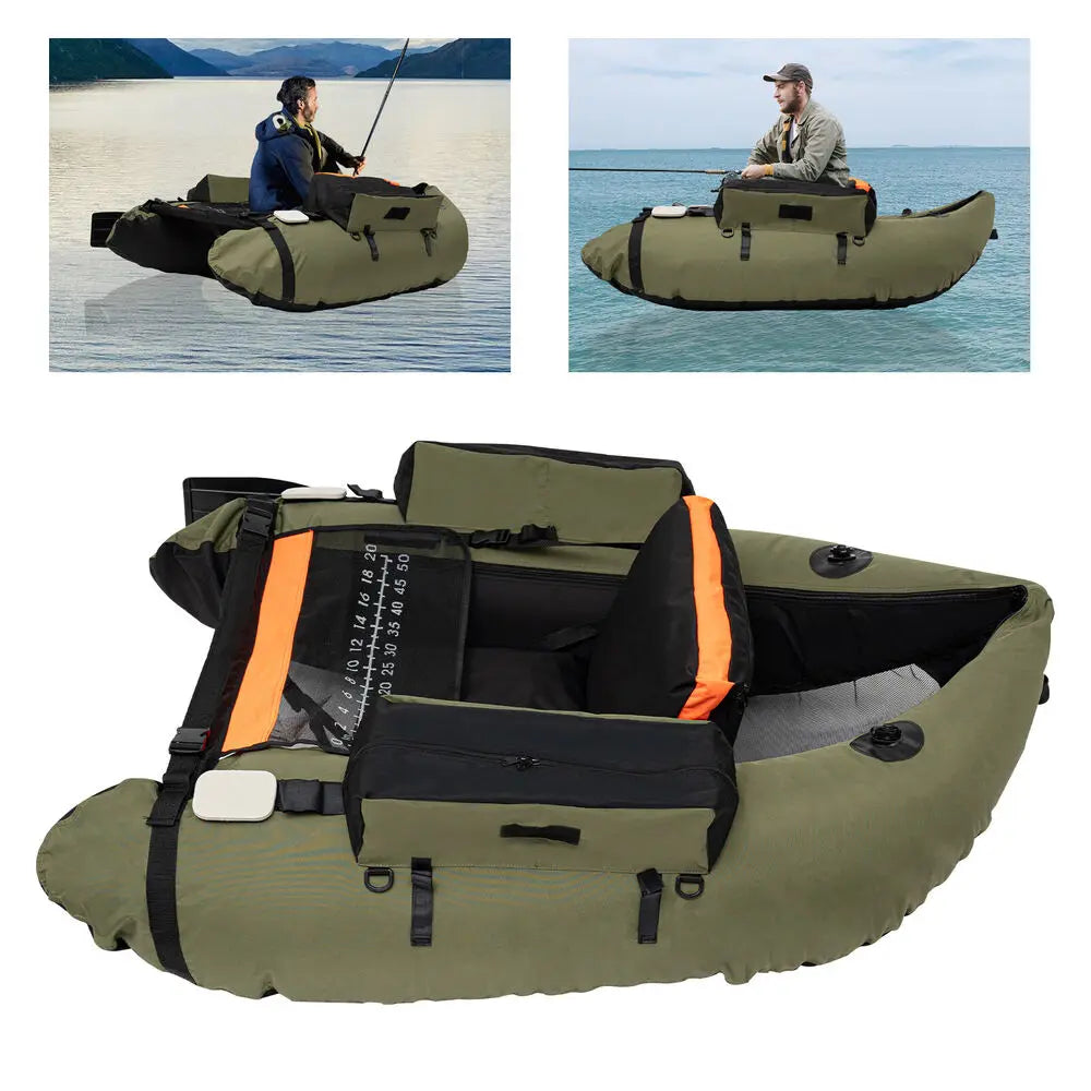 Outdoor Inflatable Fishing Boat With Adjustable Backrest