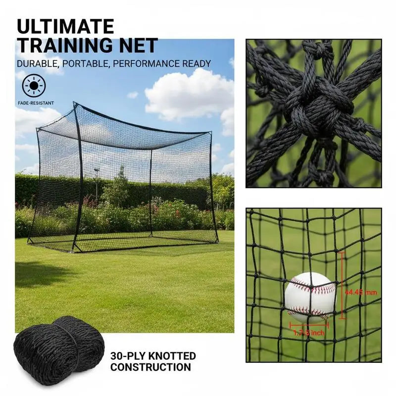 Baseball Batting Cage, 41.7 x 12.8 x 10.1 FT Freestanding Portable Batting Cage, Hitting Cages with 30-Ply Knotted HDPE & Carabiner Hooks, Battings Cages Netting for Indoor, Outdoor (NET ONLY)