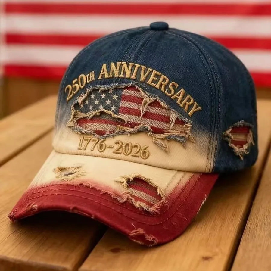 Breathable Patriotic Baseball Cap US Anniversary Tribute Hat Washed