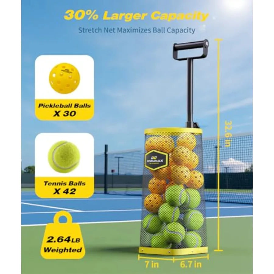Tennis Ball Picker Upper Pickleball Paddles: Carbon Fiber Racket with 11mm Ultra-Thin Hexa Polymer Core, Black/Gray, Lightweigh
