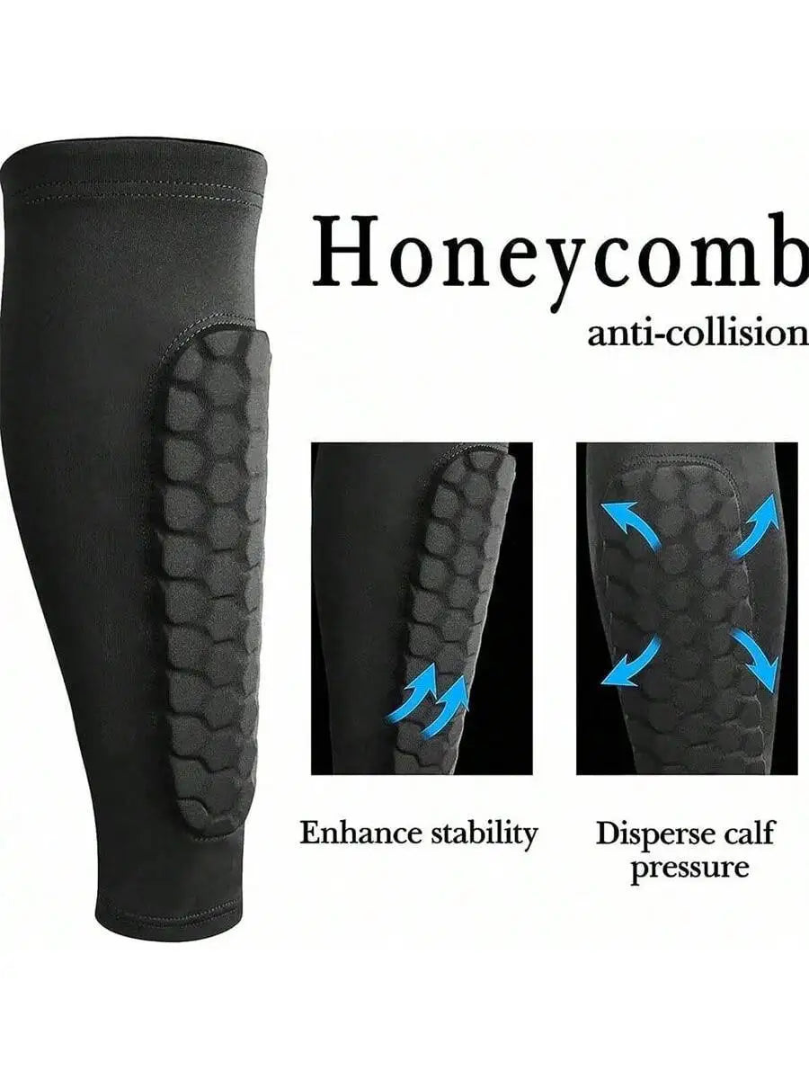 1Pcs Football Shin Guard Socks Sleeves with Foam,Calf Compression Sleeve Honeycomb Pads,Sports Legging & Soccer Equipment