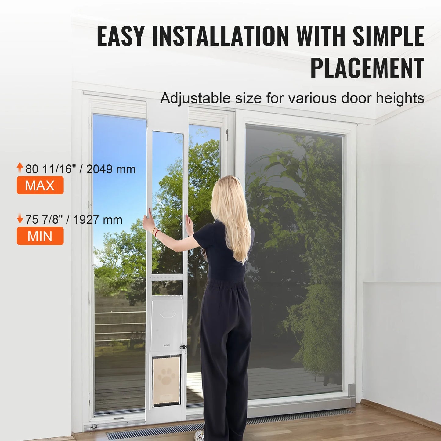 Dog Door For Sliding Glass Door Aluminum Frame Durable Pet