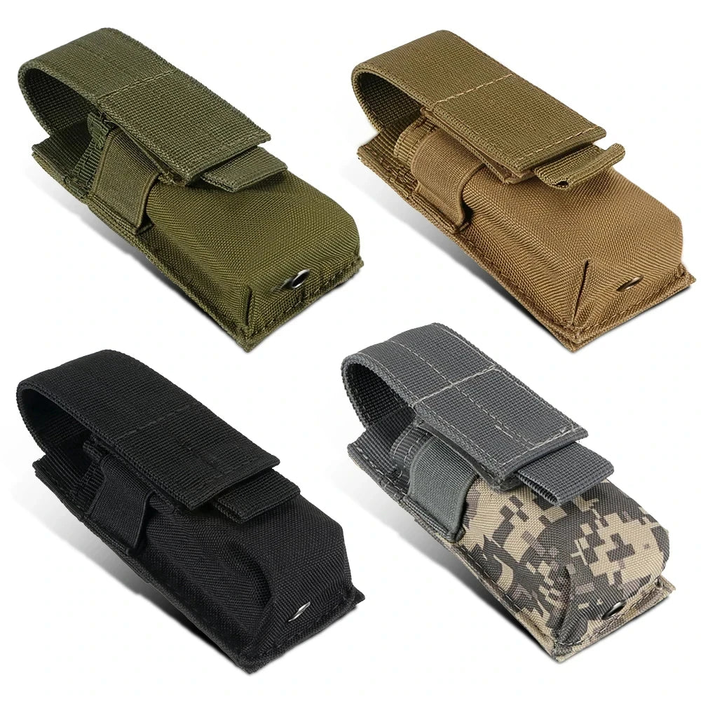 Molle Tactical Flashlight Pouch and Magazine Holder for 9mm EDC