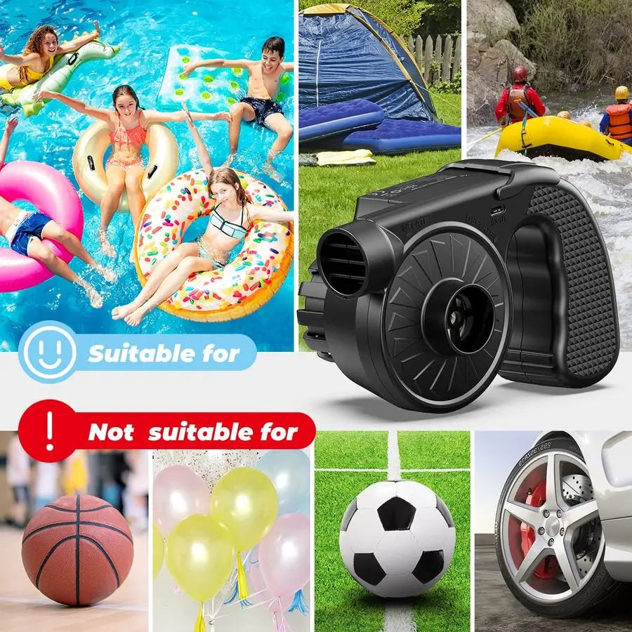Rechargeable Electric Air Mattress Pump With QuickFill Inflator