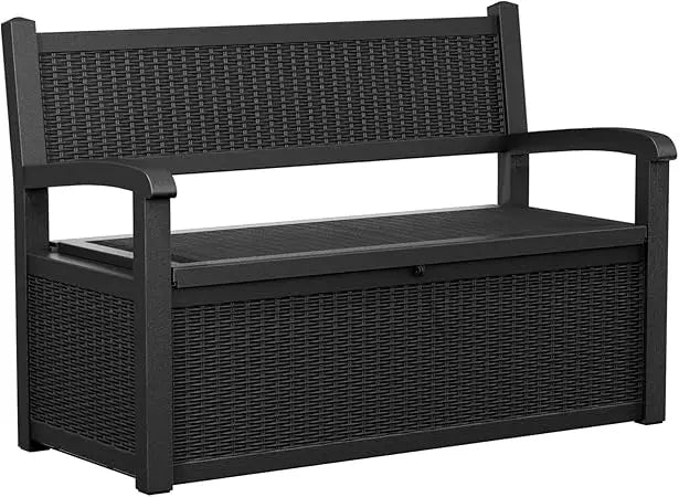 Outdoor Waterproof Lockable Storage Bench Deck Box For Patio