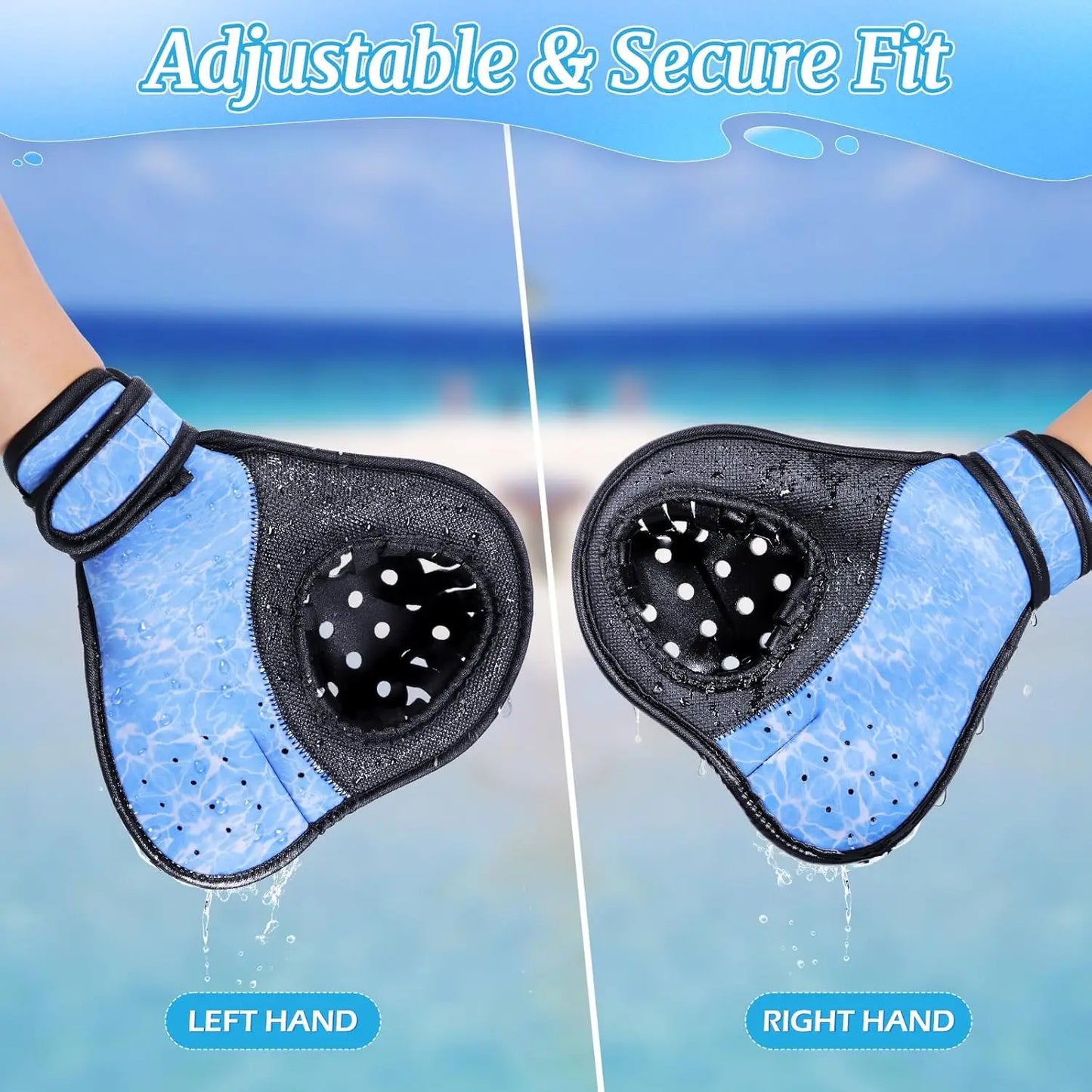 Altrek Store Water Baseball Glove and Ball Set, Water Gloves with Adjustable Strap, 2 Catch Water Gloves & Balls for Water Games, Pool Sports & Beach Games for Teens & Adults