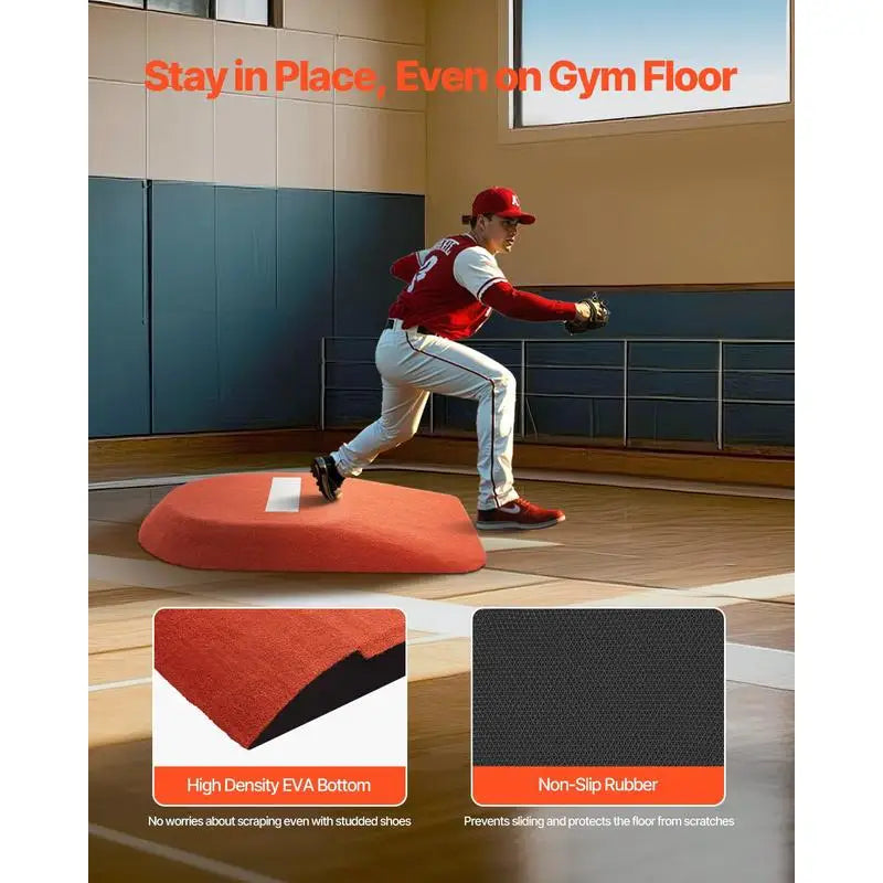 Pitching Mound, Portable Baseball Game Mound, 42 in Indoor Outdoor Pitching Practice and Training Equipment, One-Piece Softball Pitching Aids with Antifade Turf and Pitching Rubber