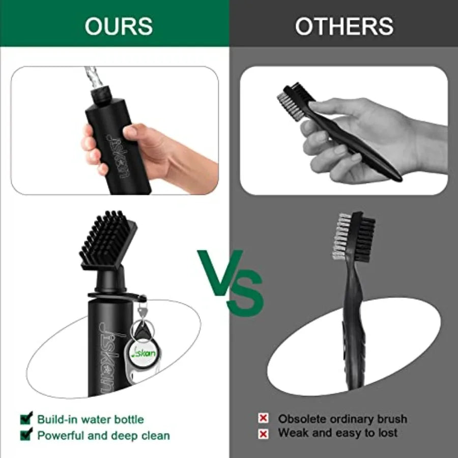 Pro Golf Club Brush Cleaner with Retainer Clip and Squeeze Water Bottle 7.5 Inches Holds 4 Ounces of Water, Essentials Golf Acc
