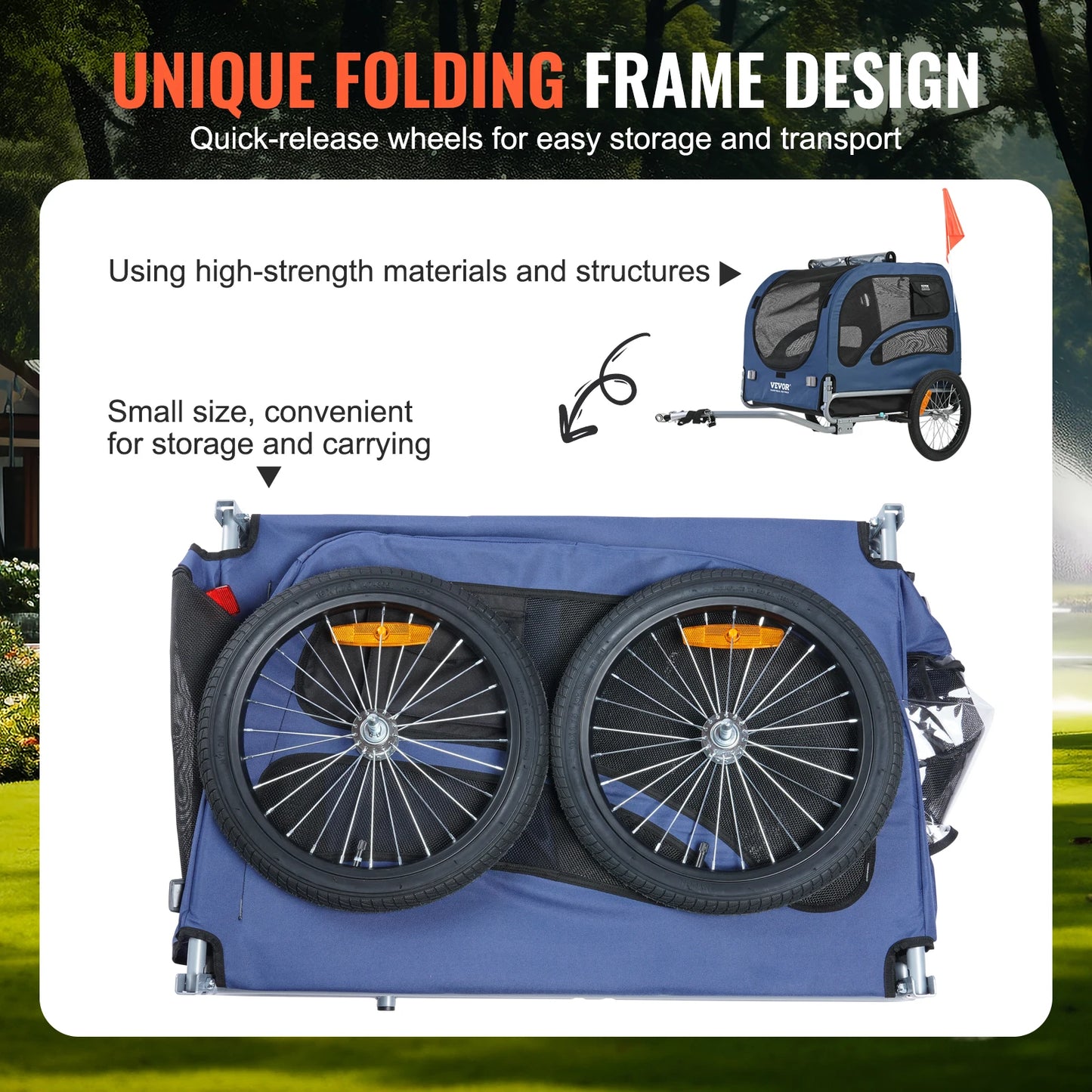 Pet Bike Trailer For Dogs Collapsible Carrier And Travel