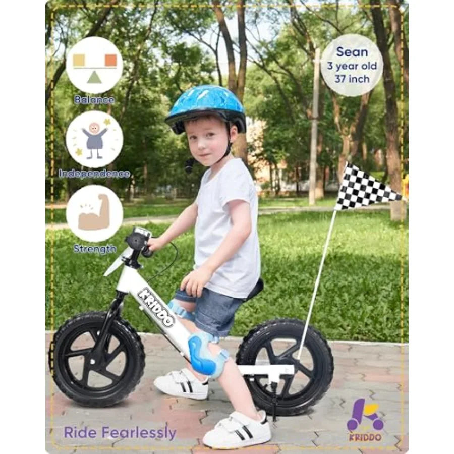 OLOEY Toddler Balance Bike with Hand Brake and Kickstand