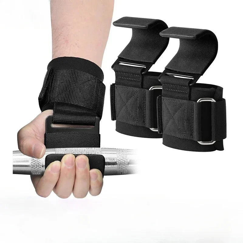 Non Slip Weight Lifting Hooks Pair For Deadlifts And Pull Ups