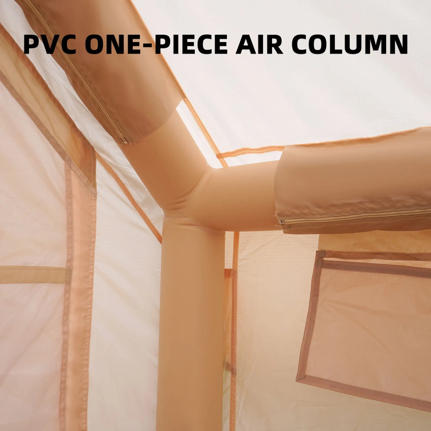 Inflatable Camping Tent With Chimney Window For Glamping Waterproof Windproof