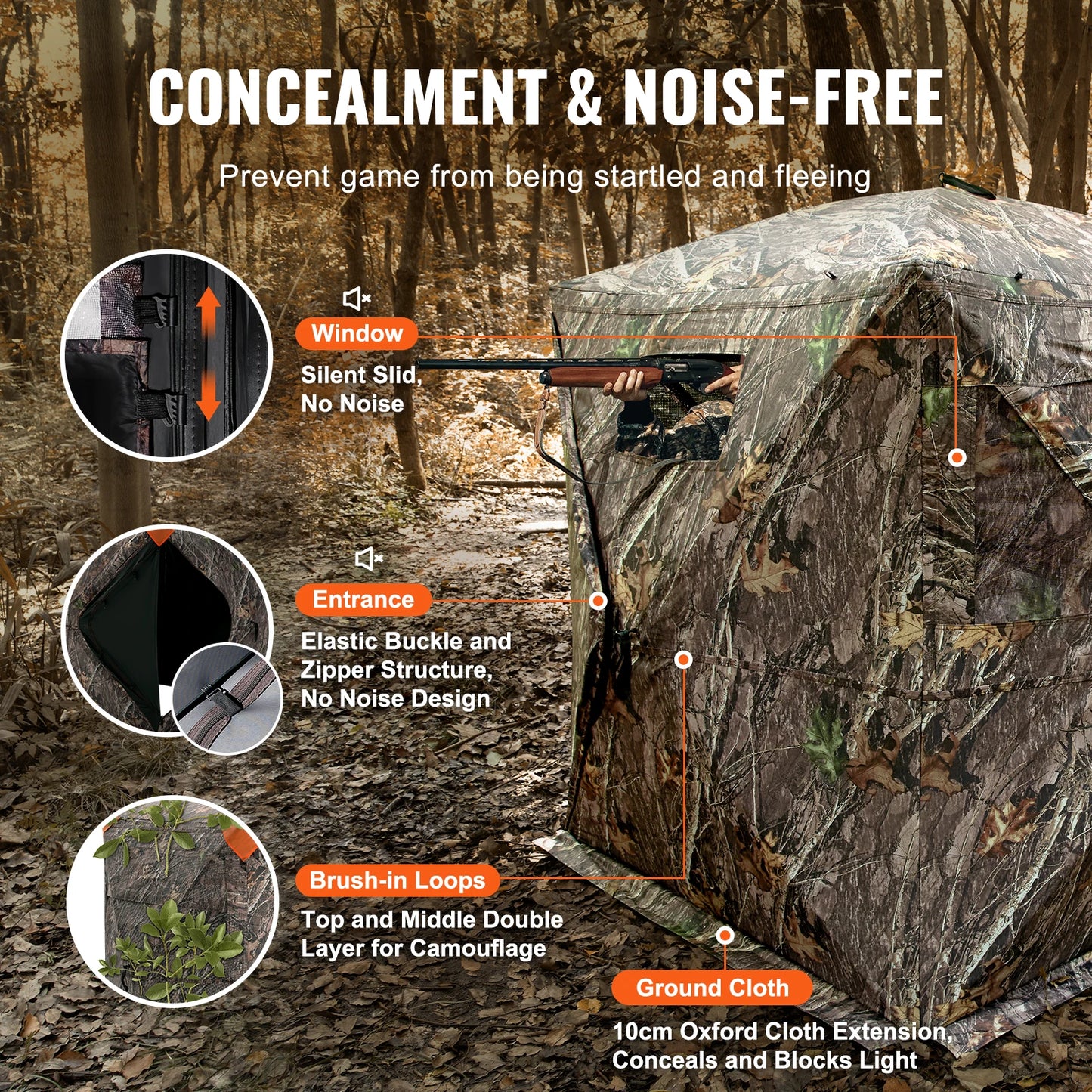 270 Degree See Through Ground Blind for Hunters Portable