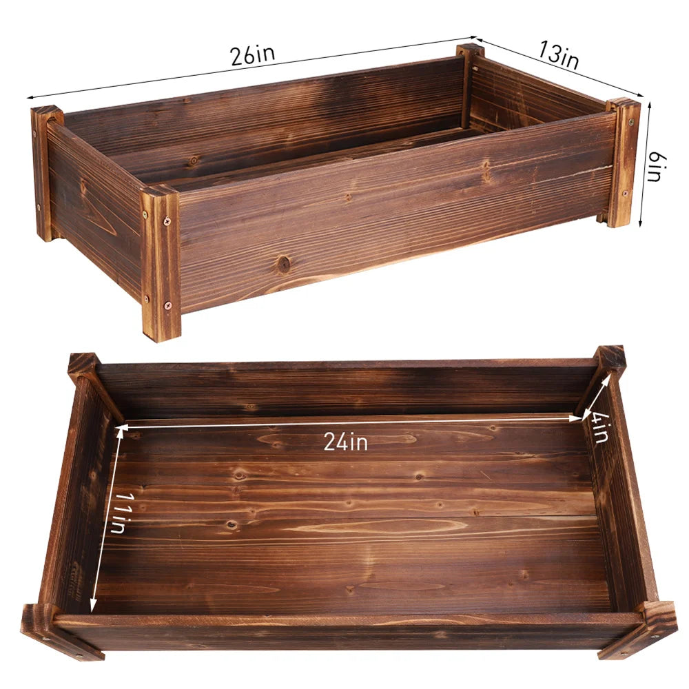 Pine Wood Garden Planter Box Raised Bed for Outdoor and Indoor Plants