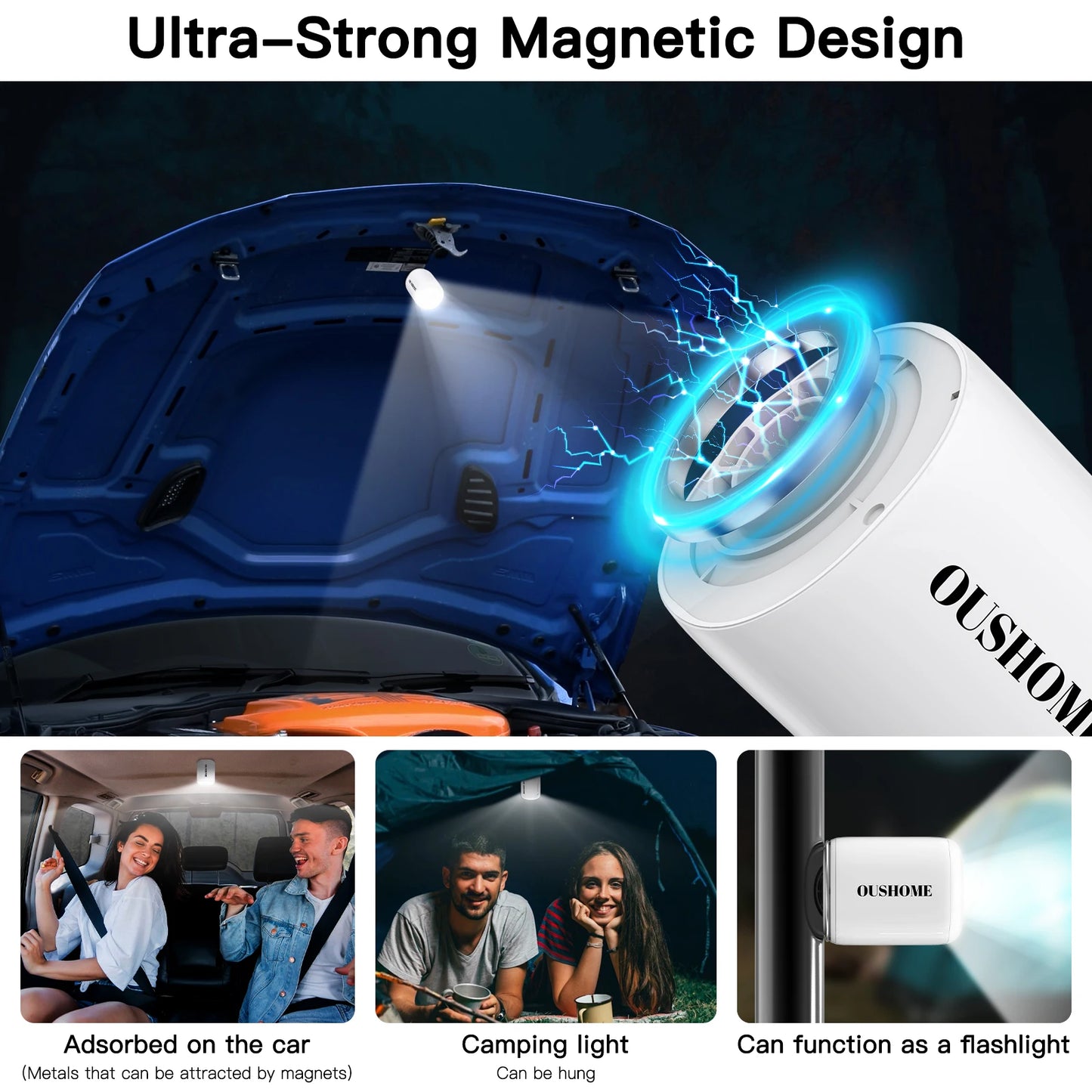 Portable Air Pump For Inflatables With Camping Light USB Rechargeable