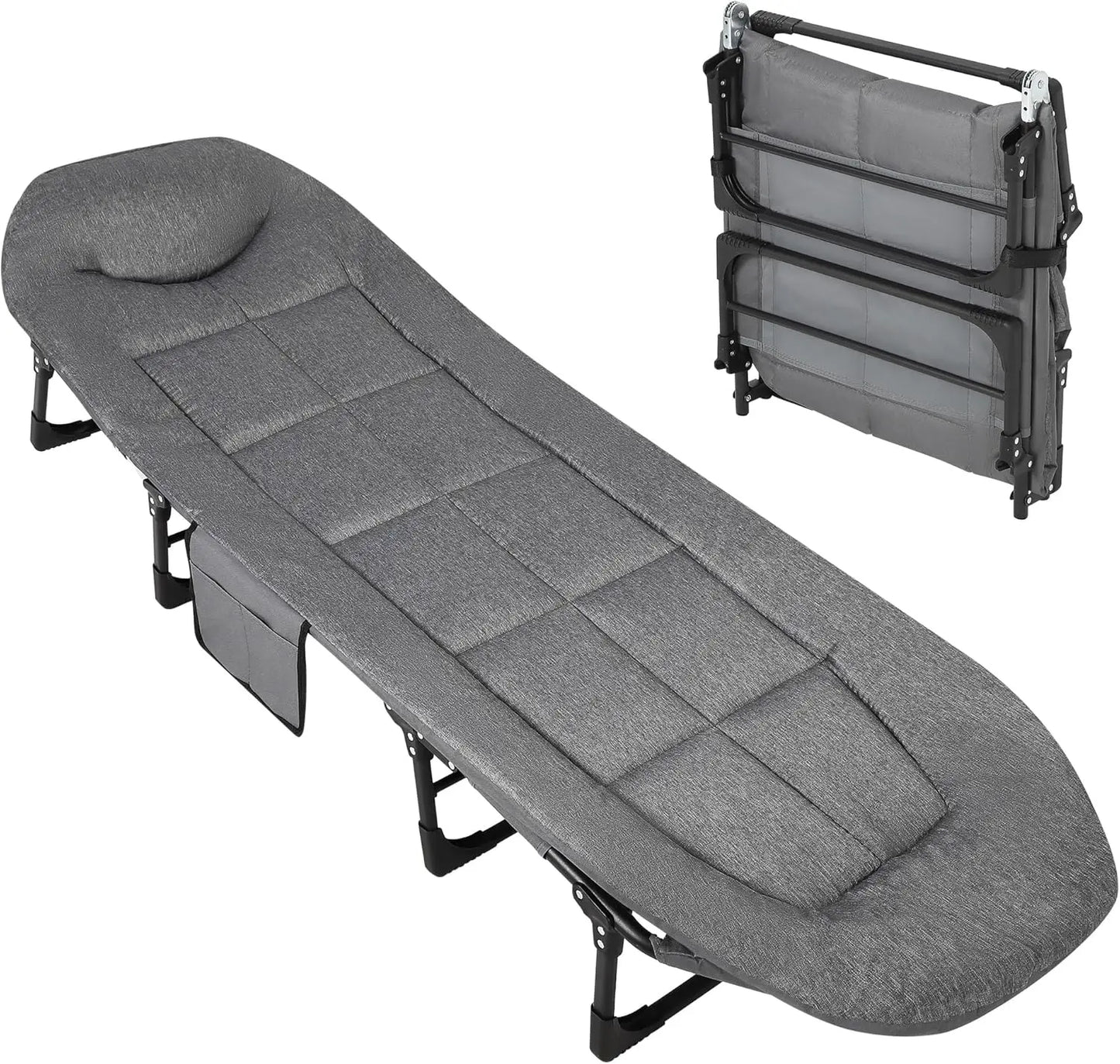 HiMISS Portable Lightweight Camping Tent Cot With Cushioned Bed Chair