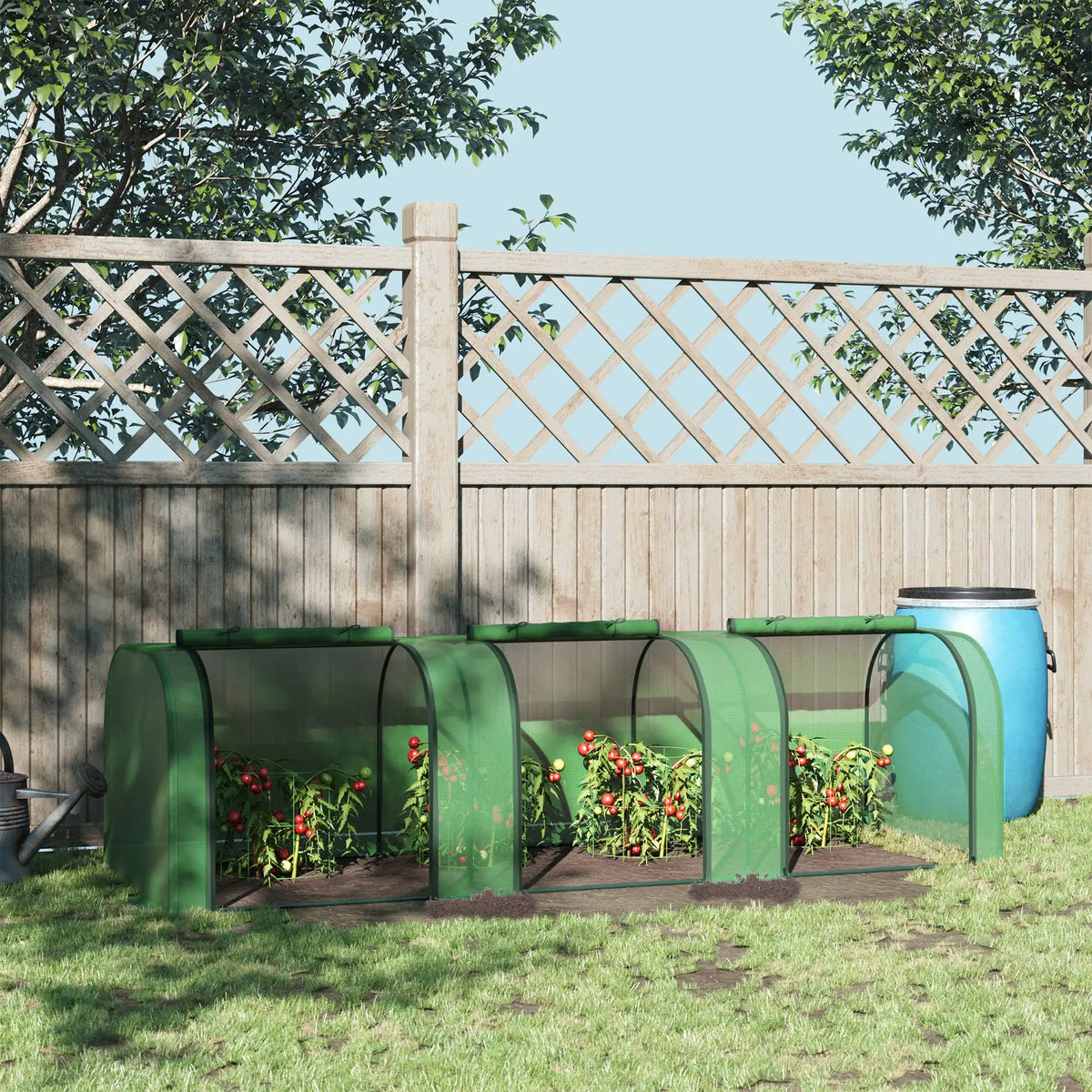 Outsunny Tunnel Greenhouse With Roll Up Doors For Garden Plants