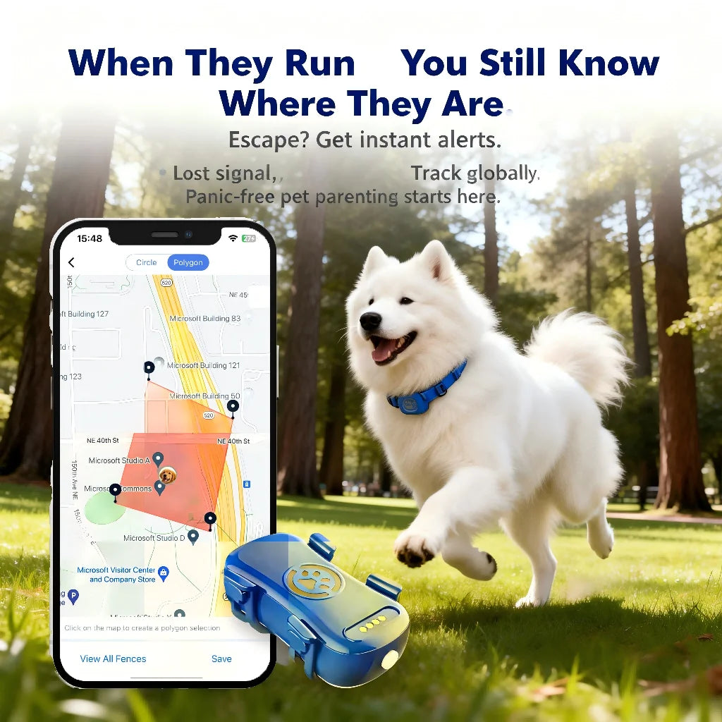 Wanwaytech GPS Pet Tracker For Dogs And Cats With Real-Time Tracking