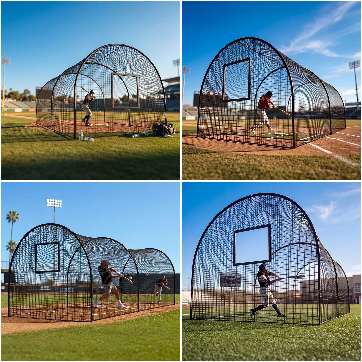 HiMISS Baseball Batting Cage With Frame And Net Backyard Practice