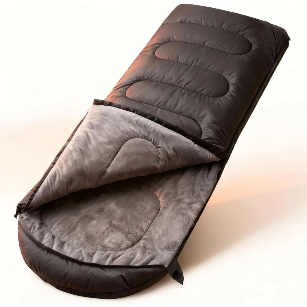 Farland Adult Fleece Sleeping Bag Cold Weather Warm Plush Design