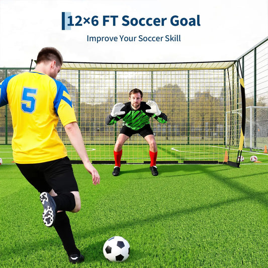 HiMISS Portable Foldable Soccer Goal With Metal Frame And Bag