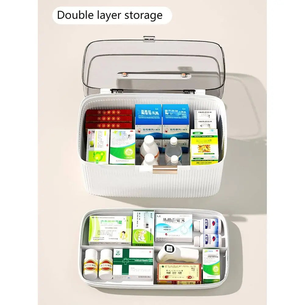 Portable Household Medical Box, Medicine Storage Organizer For Family Emergency And First Aid Kit