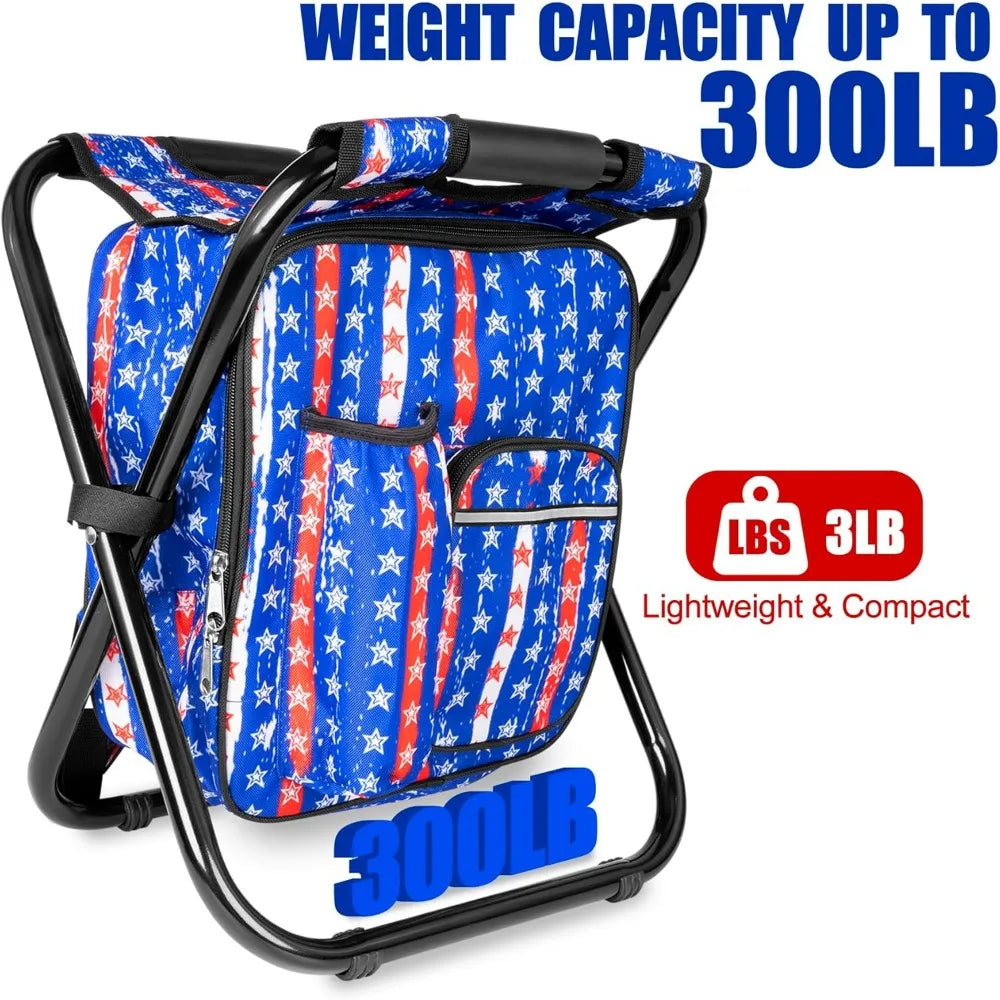 NBVCX Folding Cooler Backpack Stool For Camping And Hunting