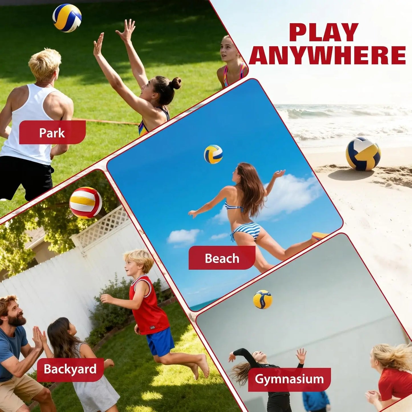 12FT Adjustable Volleyball Net Portable Freestanding Quick Setup Fiberglass Poles Regulation Height Backyard Beach Indoor