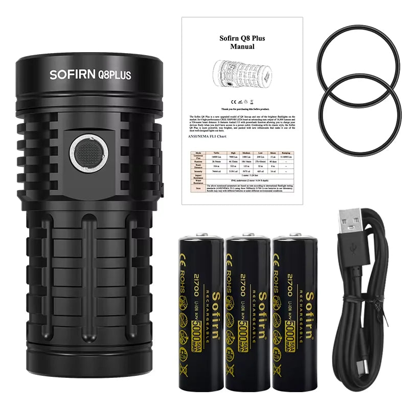 Sofirn Q8 Plus Super LED Flashlight With Type C And USB