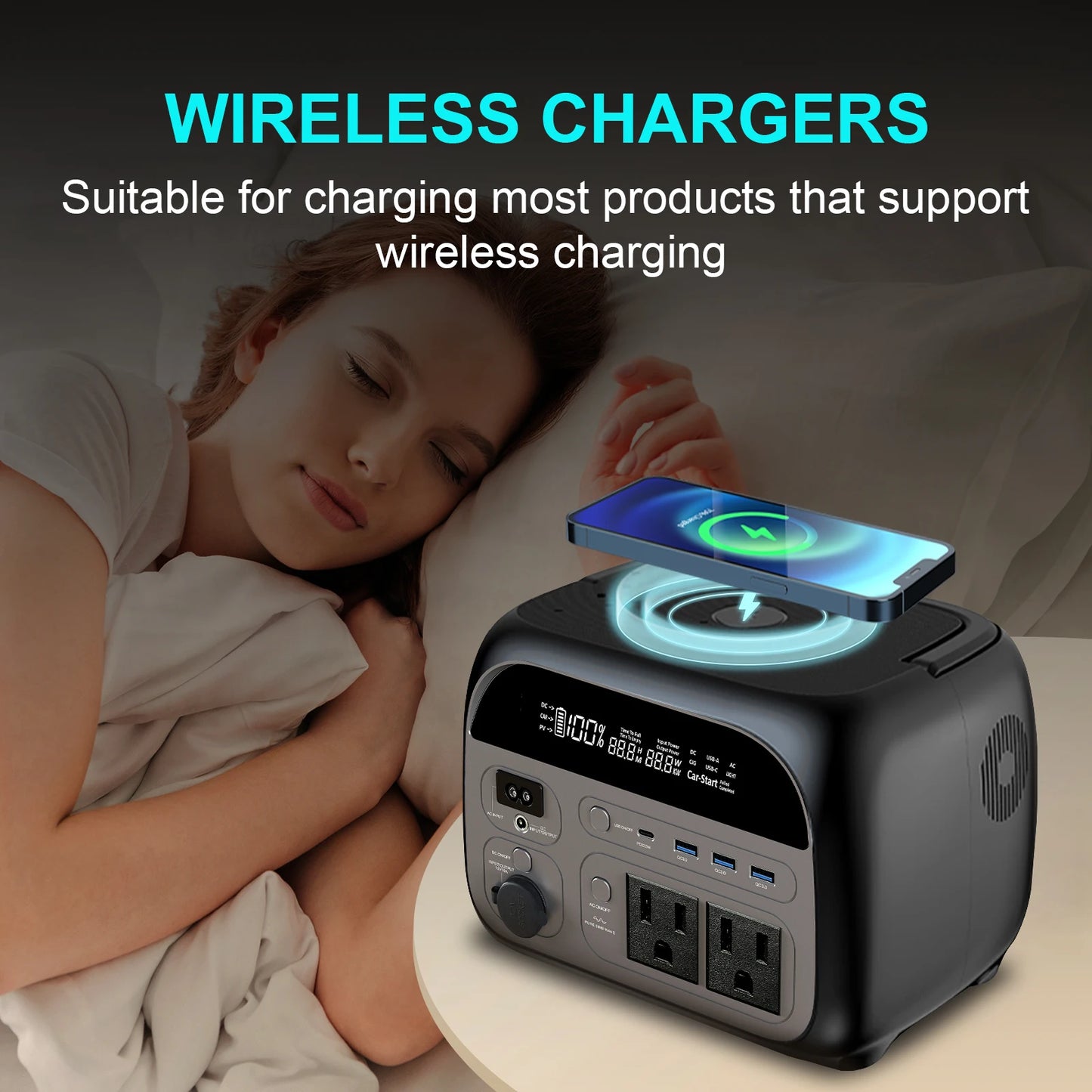Ctolity 500W Portable Power Station 345.6Wh LiFePO4 Generator